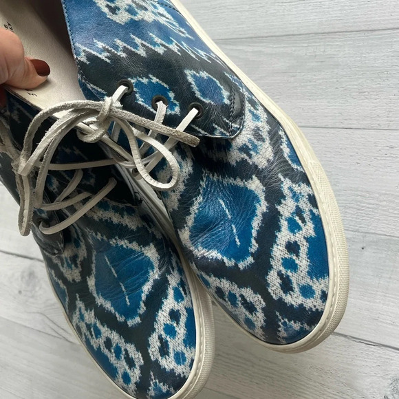 RARE Del Toro Blue Printed Leather Chukka Sneaker Size 11 - Picture 7 of 10
